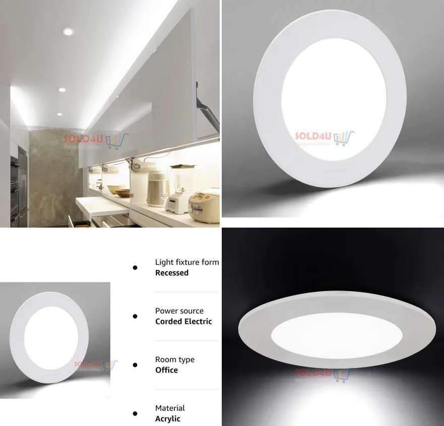 Down Lights 6W LED Round Panel Recessed Ceiling Lamp Down Light with 220V LED Driver for